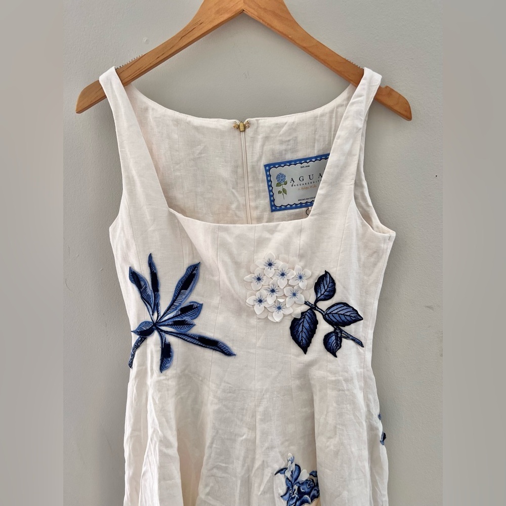 NEW Agua By Agua Bendita  Fontera Wild Embroidered Linen Midi Dress Size Medium. - Picture 4 of 10